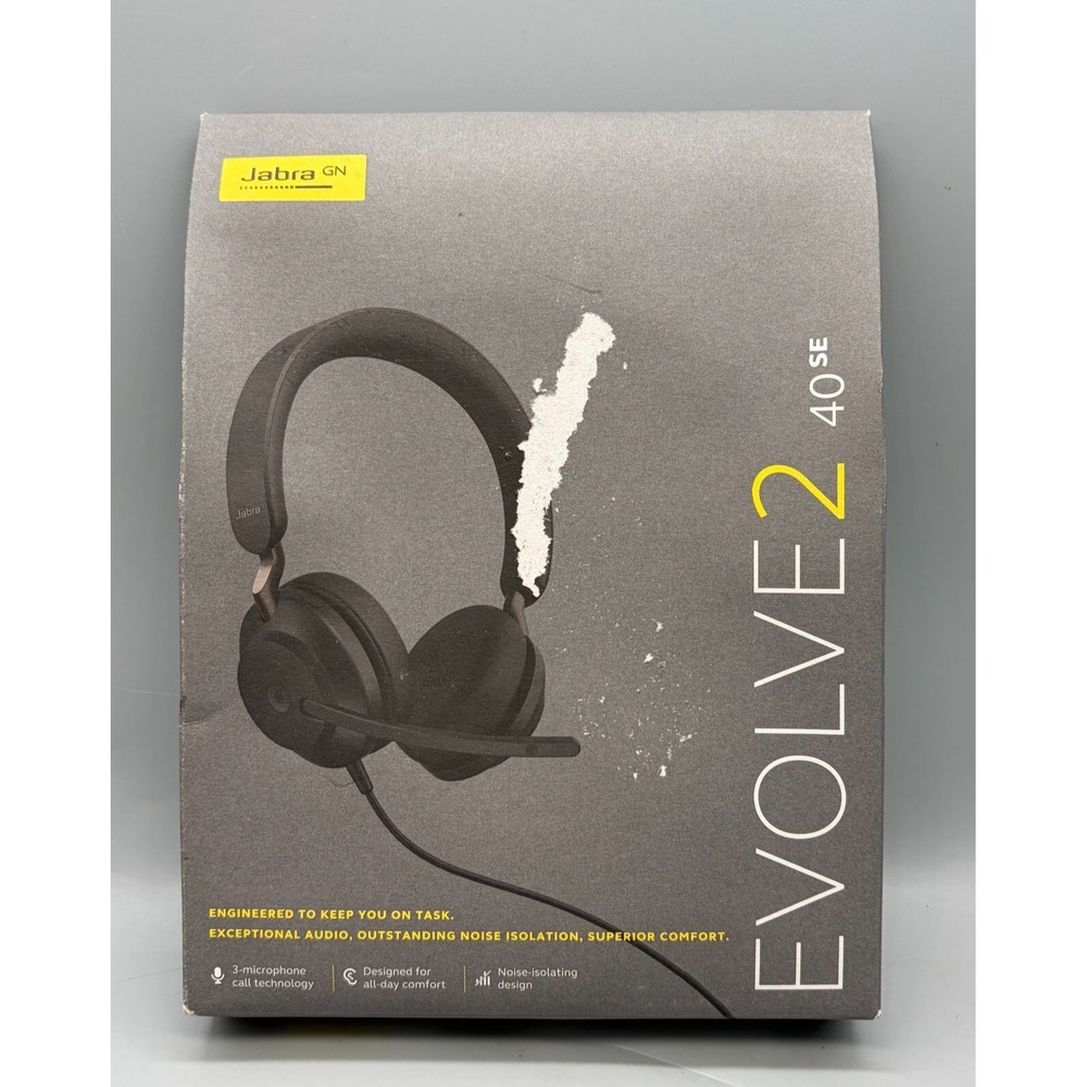 Jabra Evolve2 40 SE WIRED MS Stereo Headset USB-C - Sealed